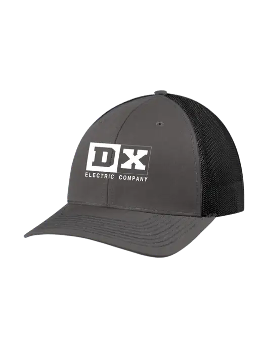 Richardson Adjustable Snapback Original 112 Trucker Cap Dark Grey w/Black Mesh w/DX Logo