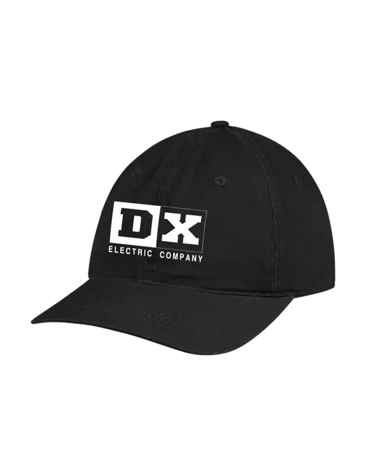 Garment Washed Unstructured Twill Black Cap w/DX Logo