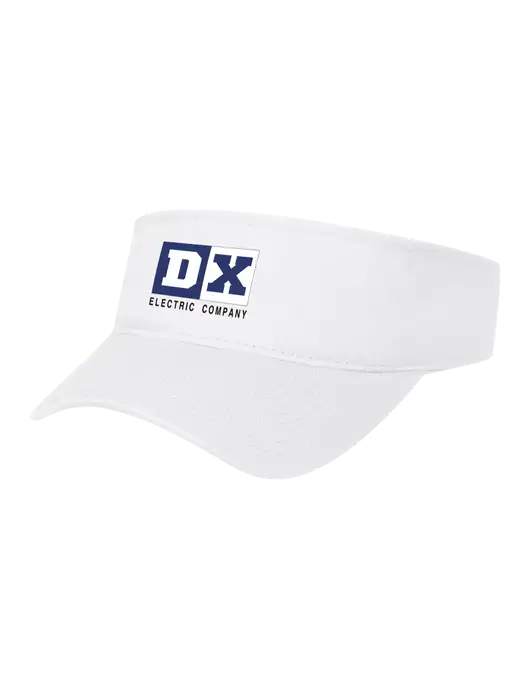 White Cap Visor w/DX Logo