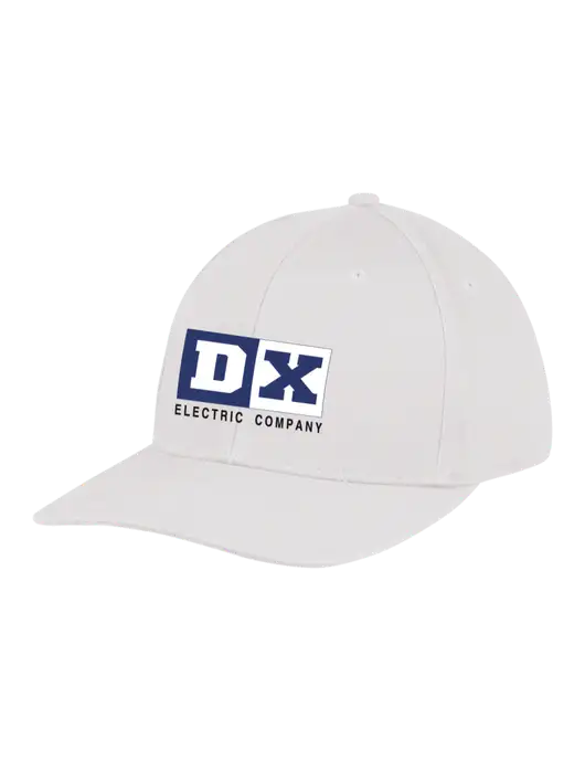 Premium Modern Structured Twill White Snapback Cap w/DX Logo