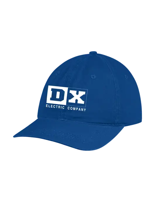 Garment Washed Unstructured Twill Royal Cap w/DX Logo