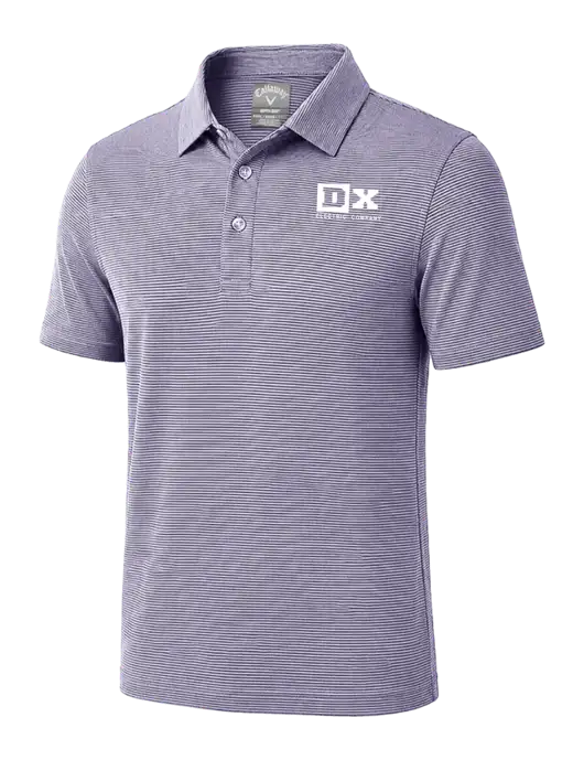 Callaway Navy Fine Line Stripe Polo w/DX Logo
