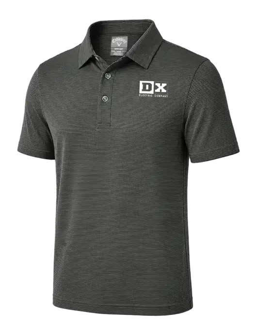 Callaway Black Fine Line Stripe Polo w/DX Logo