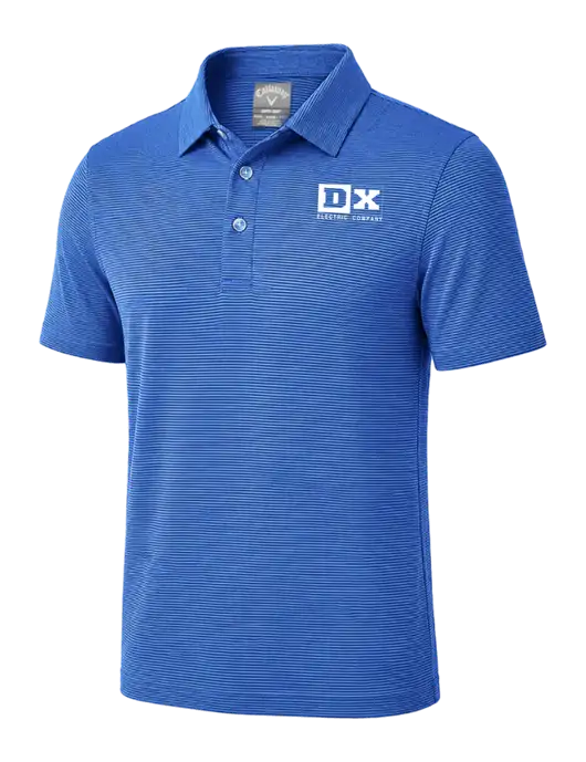 Callaway Royal Blue Fine Line Stripe Polo w/DX Logo
