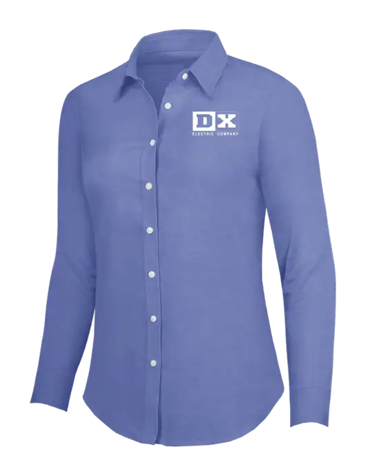 Navy Womens SuperPro Oxford Shirt w/DX Logo