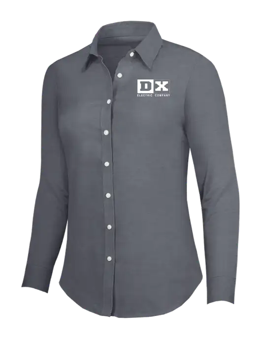 Dark Grey Womens SuperPro Oxford Shirt w/DX Logo