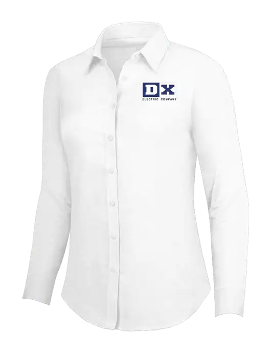 White Womens SuperPro Oxford Shirt w/DX Logo