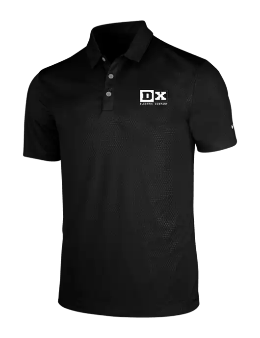 NIKE Black Dri-Fit Embossed Tri-Blade Polo w/DX Logo