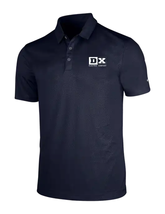 NIKE Dark Navy Dri-Fit Embossed Tri-Blade Polo w/DX Logo