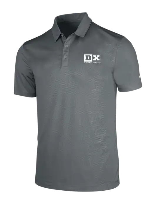 NIKE Medium Grey Dri-Fit Embossed Tri-Blade Polo w/DX Logo