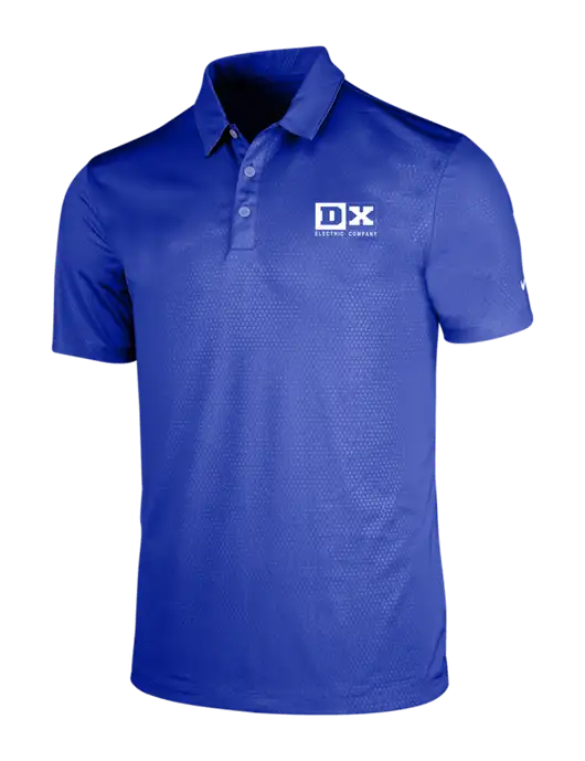 NIKE Dark Royal Dri-Fit Embossed Tri-Blade Polo w/DX Logo