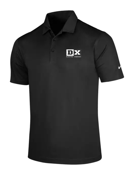 NIKE Black Dri-Fit Vertical Mesh Polo w/DX Logo