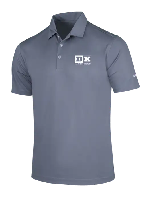 NIKE Medium Grey Dri-Fit Vertical Mesh Polo w/DX Logo