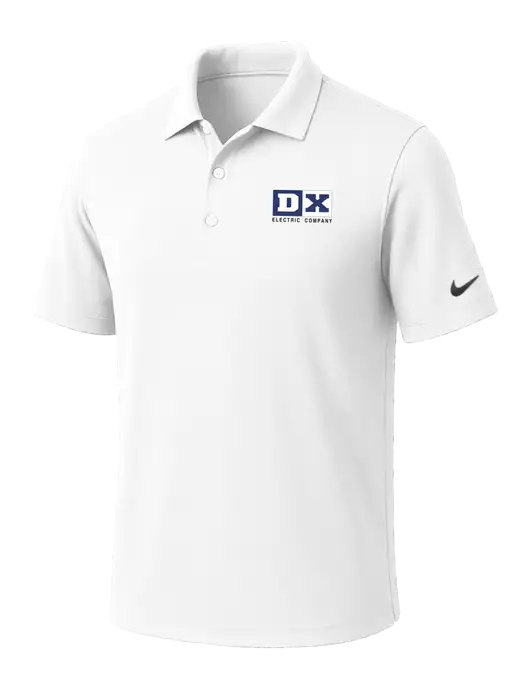 NIKE White Dri-Fit Micro Pique Polo w/DX Logo