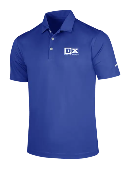 NIKE Dark Royal Dri-Fit Vertical Mesh Polo w/DX Logo