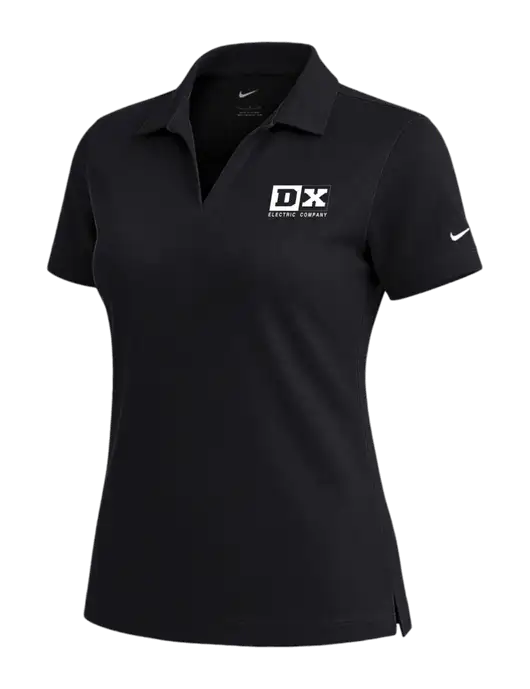 NIKE Black Womens Dri-Fit Micro Pique Polo w/DX Logo