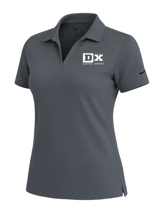 NIKE Dark Grey Womens Dri-Fit Micro Pique Polo w/DX Logo