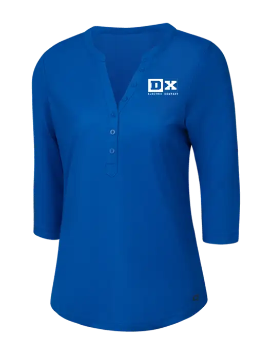 OGIO Royal Blue Jewel Henley w/DX Logo