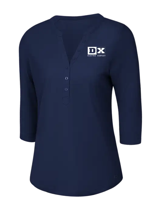 OGIO Navy Jewel Henley w/DX Logo