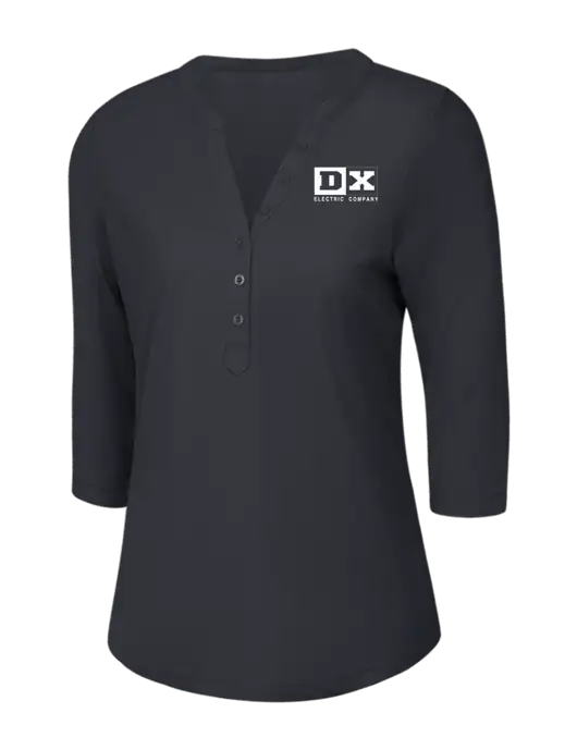 OGIO Charcoal Grey Jewel Henley w/DX Logo