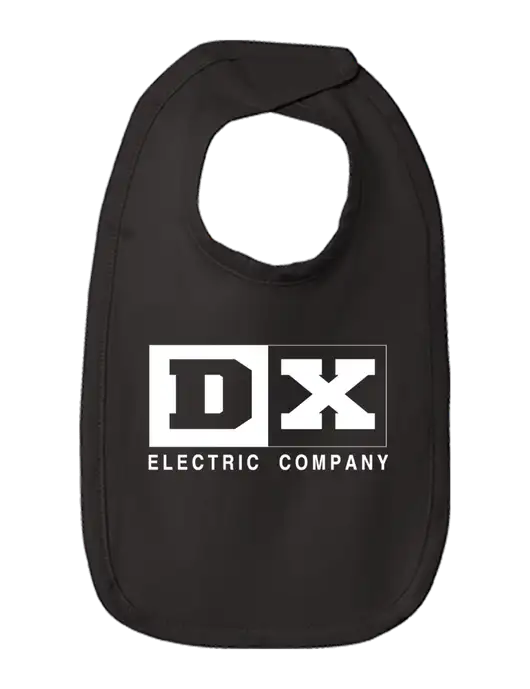 Rabbit Skins Black Infant Premium Jersey Bib w/DX Logo