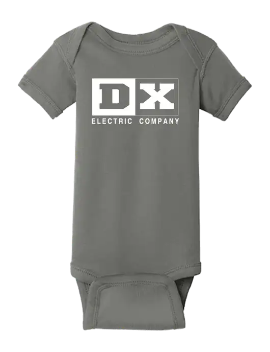 Rabbit Skins Charcoal Infant Short Sleeve Baby Rib Bodysuit w/DX Logo