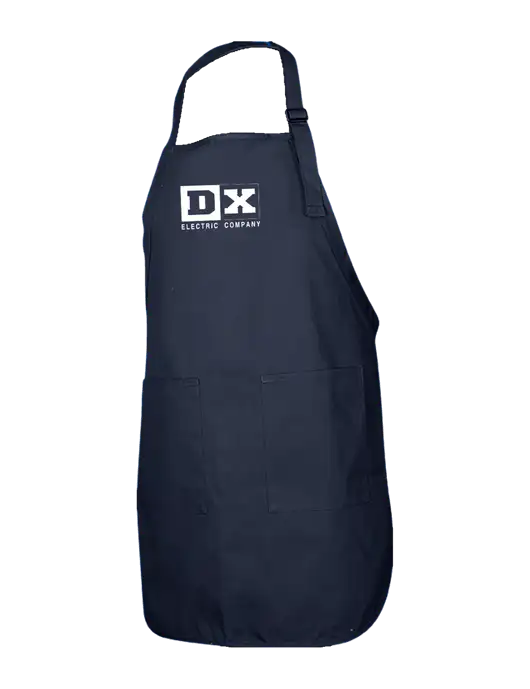 Full-Length Navy Apron With Pockets w/DX Logo