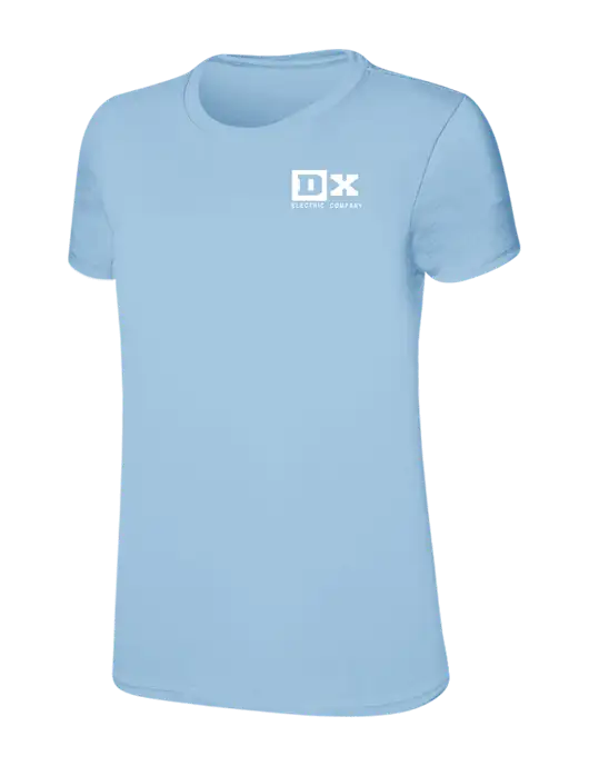Womens Ring Spun Light Blue 4.5 oz T-Shirt w/DX Logo