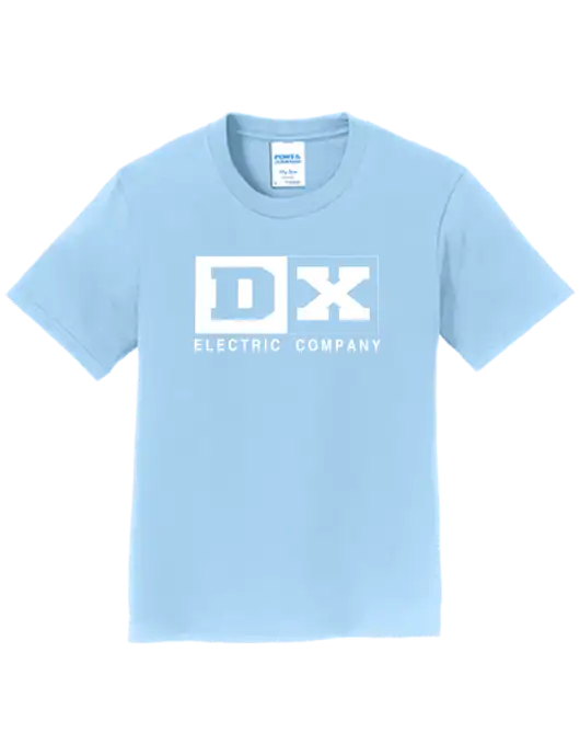 Youth Ring Spun Light Blue 4.5 oz T-Shirt w/DX Logo