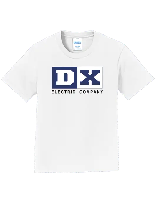 Youth Ring Spun White 4.5 oz T-Shirt w/DX Logo