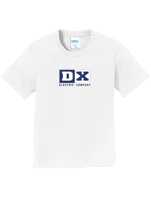 Youth Ring Spun White 4.5 oz T-Shirt w/DX Logo