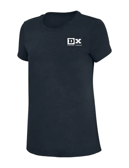 Womens Simply Soft Navy 4.5oz Poly/Combed Ring Spun Cotton T-Shirt w/DX Logo