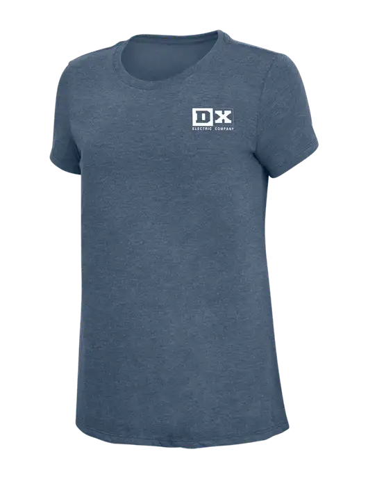 Womens Simply Soft Navy Frost 4.5oz  Poly/Combed Ring Spun Cotton T-Shirt w/DX Logo