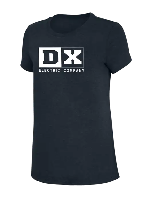Womens Simply Soft Navy 4.5oz Poly/Combed Ring Spun Cotton T-Shirt w/DX Logo