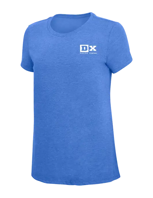 Womens Simply Soft Royal Frost 4.5oz  Poly/Combed Ring Spun Cotton T-Shirt w/DX Logo