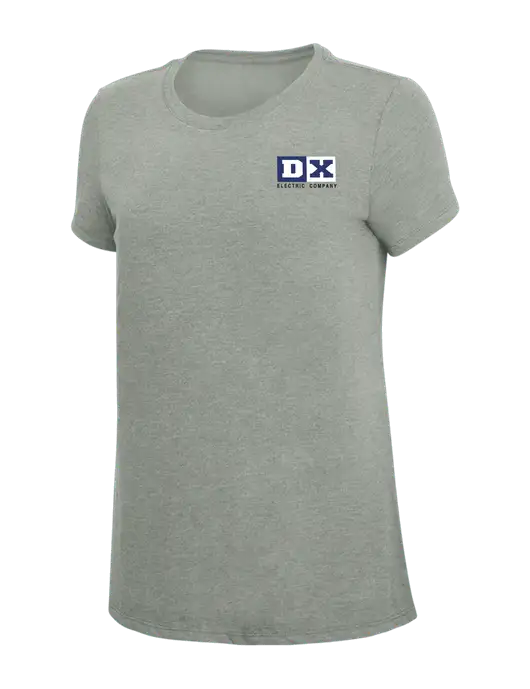 Womens Simply Soft Grey Frost 4.5oz  Poly/Combed Ring Spun Cotton T-Shirt w/DX Logo