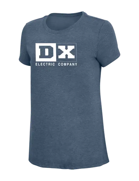 Womens Simply Soft Navy Frost 4.5oz  Poly/Combed Ring Spun Cotton T-Shirt w/DX Logo