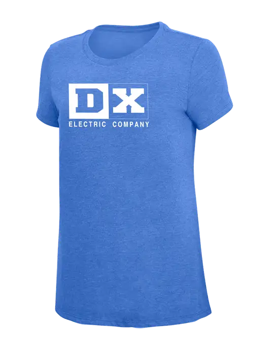 Womens Simply Soft Royal Frost 4.5oz  Poly/Combed Ring Spun Cotton T-Shirt w/DX Logo