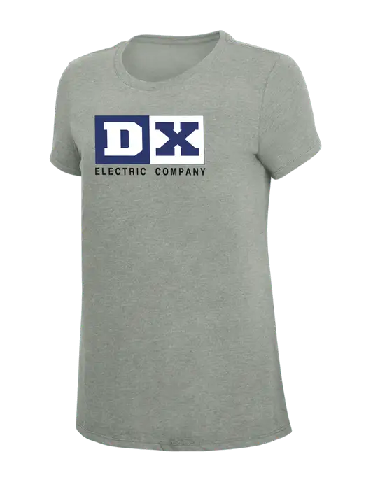 Womens Simply Soft Grey Frost 4.5oz  Poly/Combed Ring Spun Cotton T-Shirt w/DX Logo