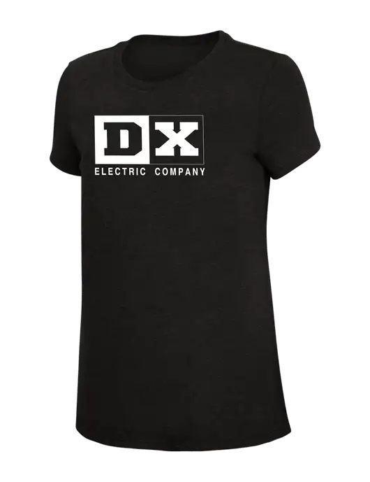Womens Simply Soft Black 4.5oz Poly/Combed Ring Spun Cotton T-Shirt w/DX Logo