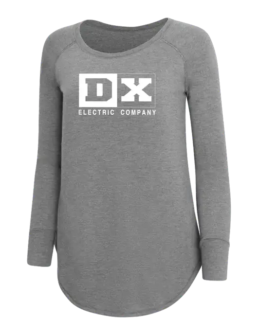 Womens Perfect Wide Collar Tunic Tri-Blend Grey Frost 4.5 oz T-Shirt w/DX Logo