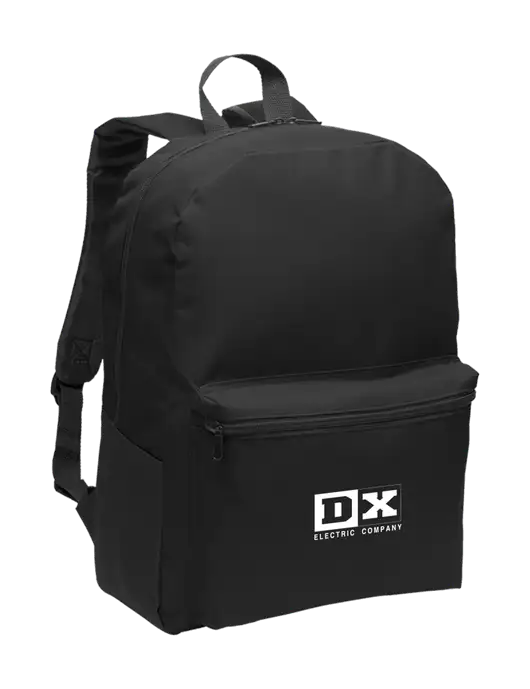 Casual Black Lightweight Laptop Backpack w/DX Logo