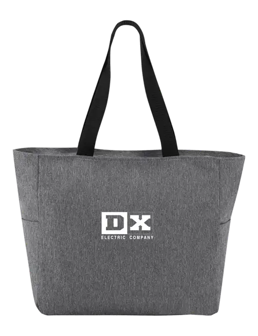Everyday Heather Grey Zip Tote  w/DX Logo