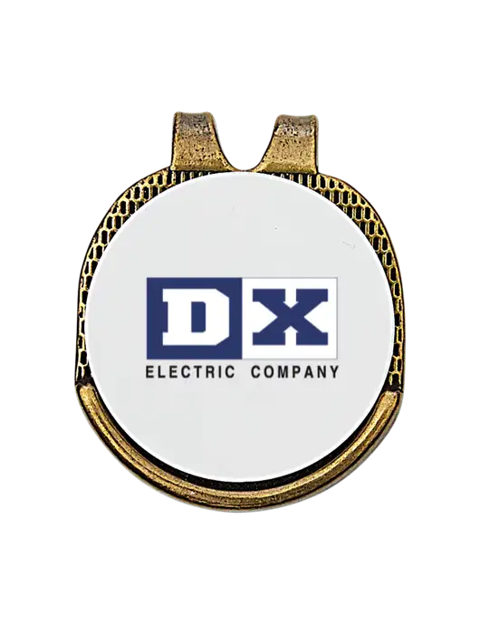 Antique Gold Hat Clip w/Golf Ball Marker w/DX Logo