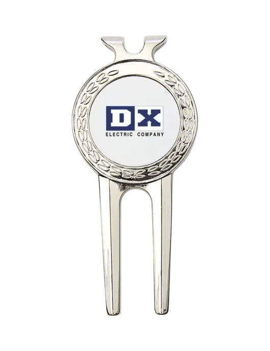 Silver Divot Tool, 1.5 x 3 w/DX Logo