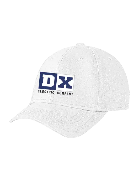 White Structured Soft Snap Closure Hook & Loop Cap w/DX Logo