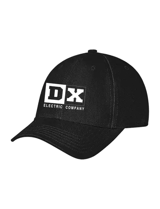 Black Structured Soft Snap Closure Hook & Loop Cap w/DX Logo