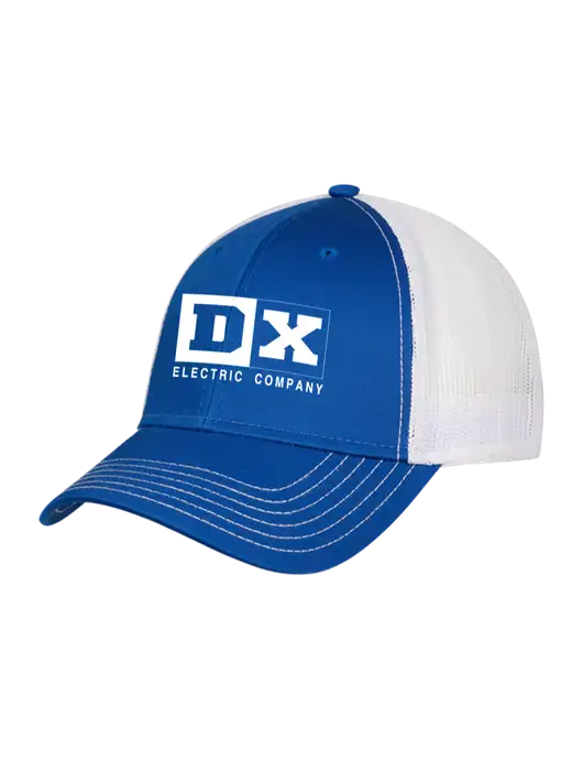 Royal/White Mesh Trucker Cap Snap Back w/DX Logo