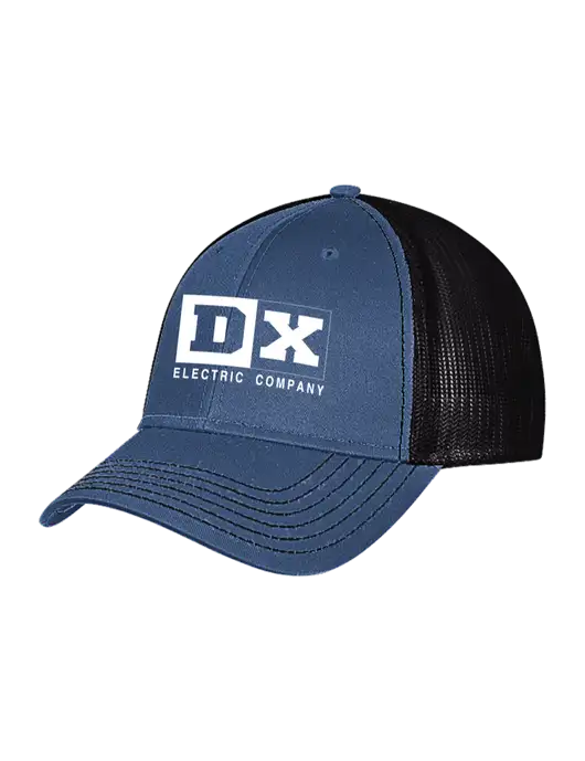 Dark Royal/Black Mesh Trucker Cap Snap Back w/DX Logo