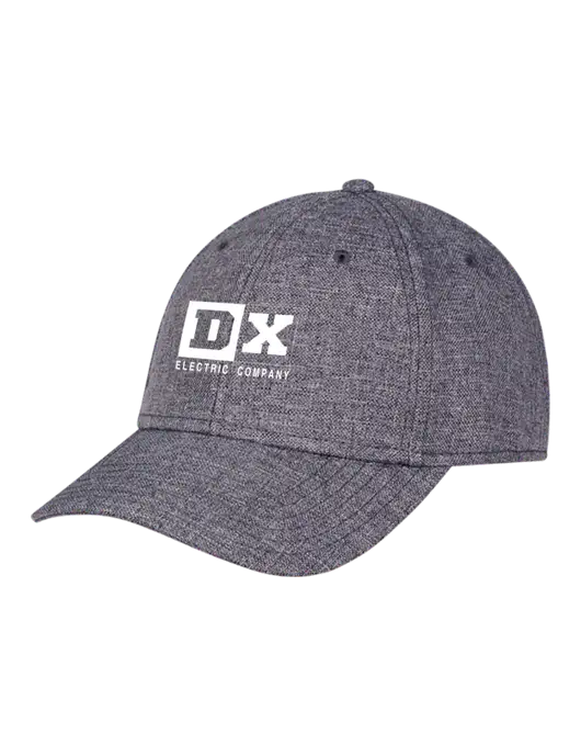 Heather Charcoal Structured Linen Look Cap Hook & Loop w/DX Logo